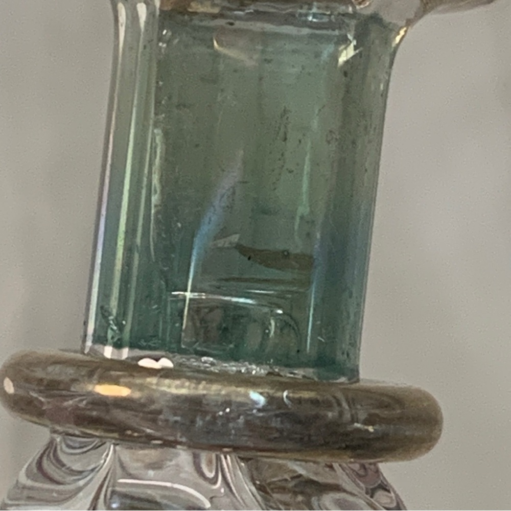 2201 Elegant Glass Mini Perfume Bottle with Gold Accents - Picture 3 of 9